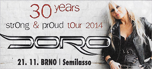 DORO - 30 years - Strong & Proud tour 2014 Brno CZ